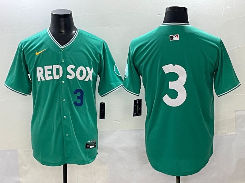 Men 2025 Boston Red Sox #3 No Name Green Joint Name Nike MLB Jersey style 3->boston red sox->MLB Jersey